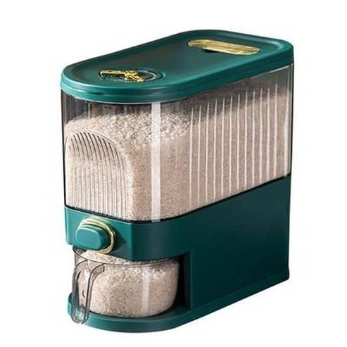 cereal storage bucket with dispenser cup, rice dispenser, cereal dispenser with measuring cup, airtight rice box dispenser with time indicator: food storage containers.