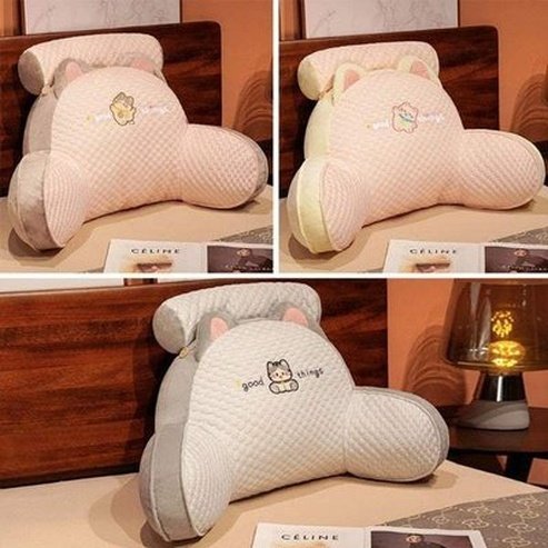All-Season Ergonomic Cartoon Bed Cushion for Reading