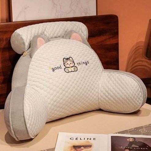 All-Season Ergonomic Cartoon Bed Cushion for Reading