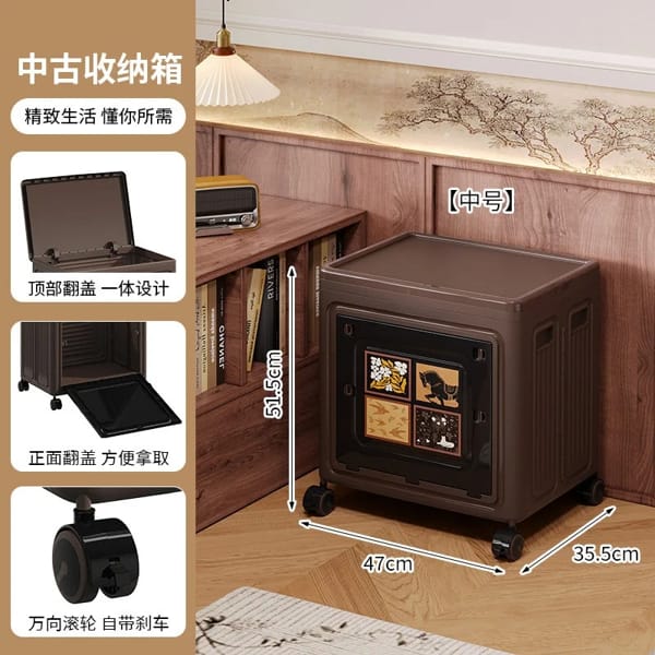 plastic storage container with antique finish and lid