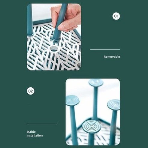 Cup Drying Rack Dustproof Glass Cup Drainer Detachable Bottle Holder Dish Drying Rack Storage Tray Kitchen Supplies. Kitchen Organizers: Kitchen Utensil Holders & Racks