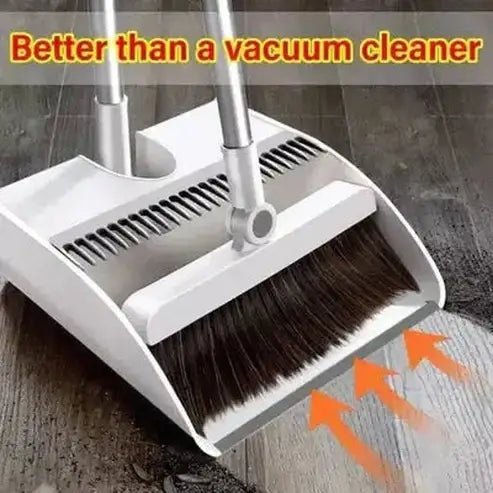 Magnetic telescopic floor broom dustpan