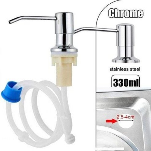 Stainless Steel Sink Soap Dispenser with Hand-Press Controls