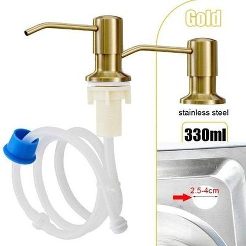 Stainless Steel Sink Soap Dispenser with Hand-Press Controls