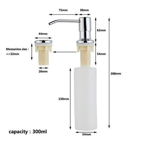 Stainless Steel Sink Soap Dispenser with Hand-Press Controls