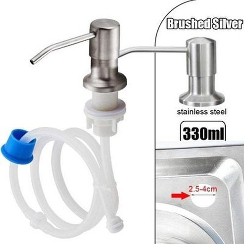 Stainless Steel Sink Soap Dispenser with Hand-Press Controls