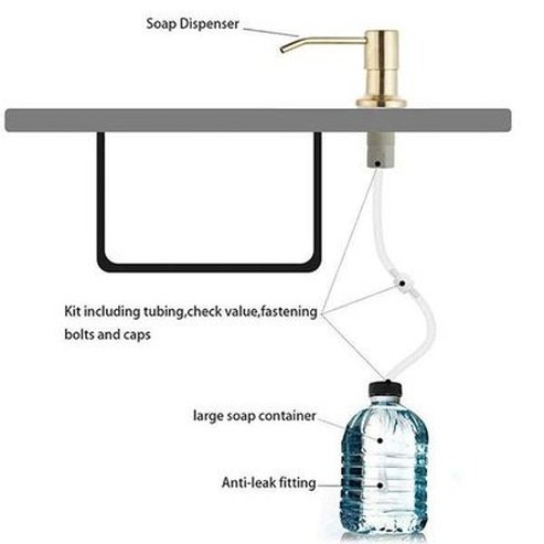 Stainless Steel Sink Soap Dispenser with Hand-Press Controls