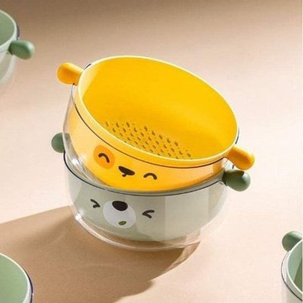 Cartoon Double Layer Vegetable Washing Basket Colander