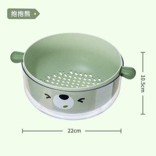 Cartoon Double Layer Vegetable Washing Basket Colander