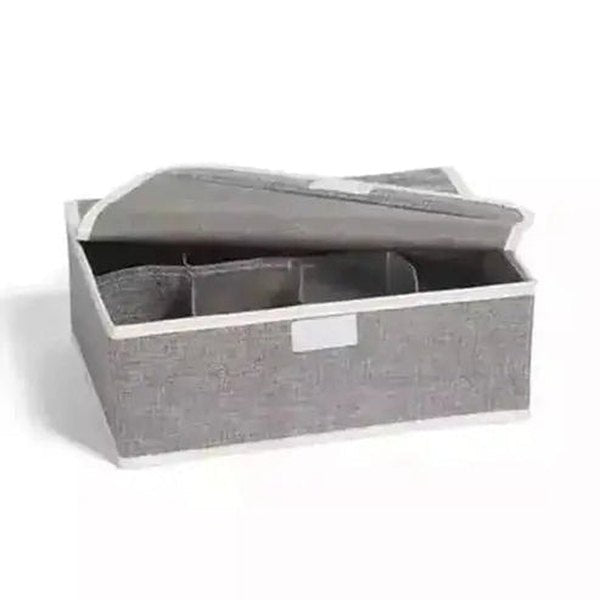 Fabric Underwear Box Clothing & Closet Storage gray-8-grids / China Fabric Heavy Duty Underwear Box with Lid – Dondepiso