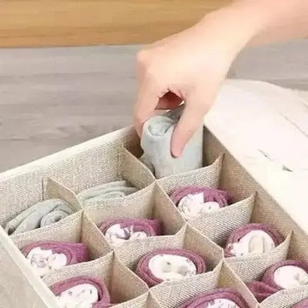 Fabric Underwear Box Clothing & Closet Storage Fabric Heavy Duty Underwear Box with Lid – Dondepiso