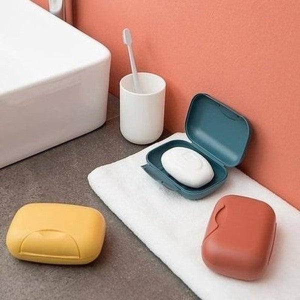 Portable Travel Soap Box Four Colors Waterproof Leak Proof Stylish Compact Easy To Carry Bathroom Storage Sealed Box. Bathroom Accessories: Soap Dishes & Holders.