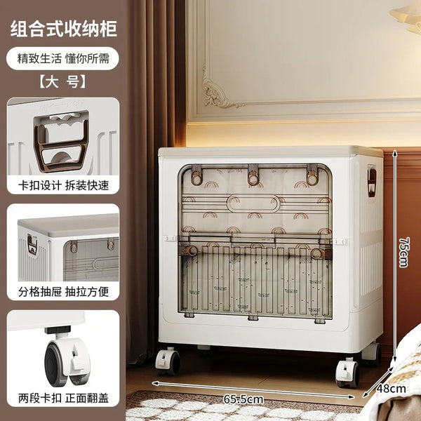 Portable PP storage cabinet with double doors