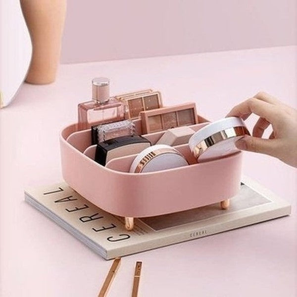 multi-layer desktop storage shelf creative design cosmetic storage tray makeup storage organizer drawer divider detachable plastic box. household storage containers