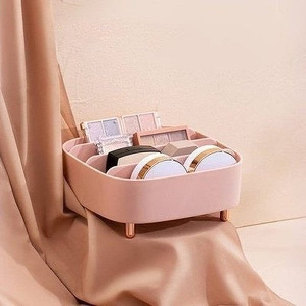 multi-layer desktop storage shelf creative design cosmetic storage tray makeup storage organizer drawer divider detachable plastic box. household storage containers