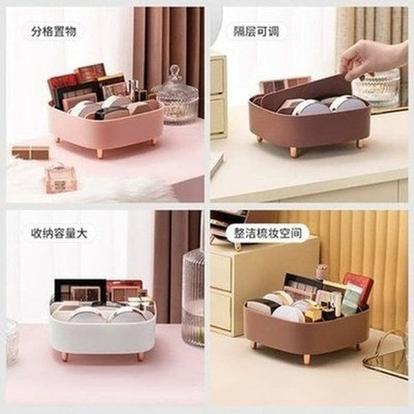 multi-layer desktop storage shelf creative design cosmetic storage tray makeup storage organizer drawer divider detachable plastic box. household storage containers
