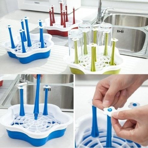 Innovative Cup Holder Tray with Drainer and Non-Slip Drain Tray