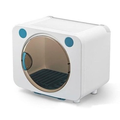 Cute Cutlery Mini Dish Organizer Drain Cube Box Knife Storage Rack With Lid