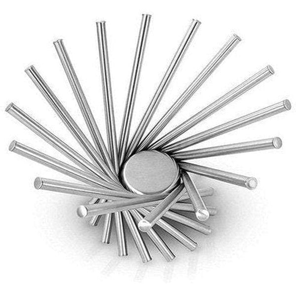 stainless steel folding rotating fruit bowl. this stainless steel fruit rack offers an attractive, space-saving storage solution for your home. type: decorative trays