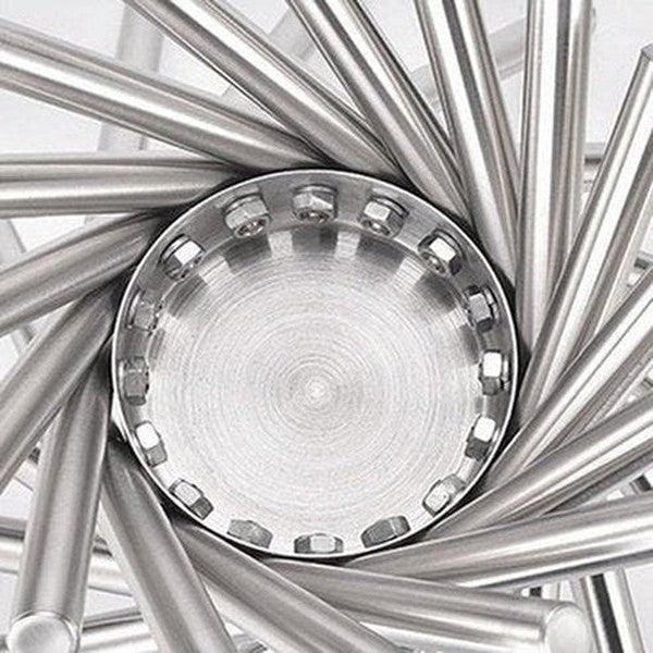 stainless steel folding rotating fruit bowl. this stainless steel fruit rack offers an attractive, space-saving storage solution for your home. type: decorative trays