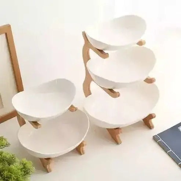 Fruit Tower Stand Decorative Trays 3 Tiers Decorative Plastic Fruit Tower · Dondepiso