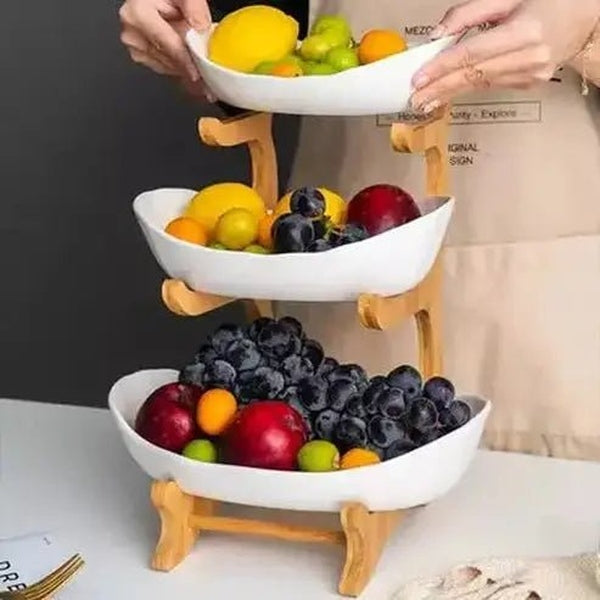 Fruit Tower Stand Decorative Trays 3 Tiers Decorative Plastic Fruit Tower · Dondepiso