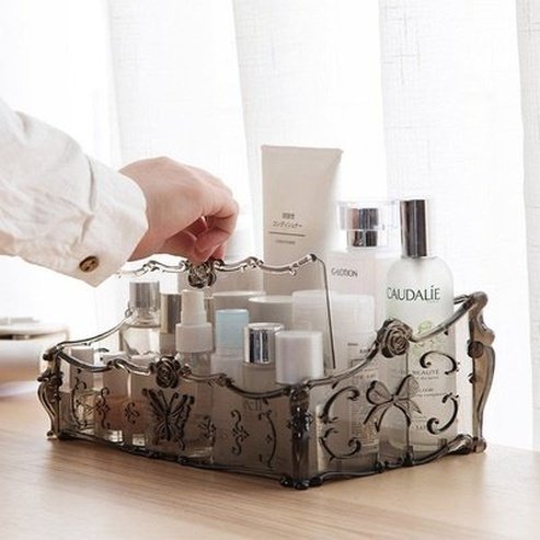 makeup cosmetic storage box lipstick holder desktop bathroom organizer large capacity makeup display case