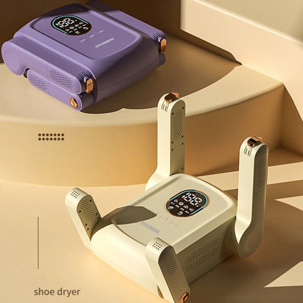 Compact UV shoe dryer with intelligent timer display for household footwear care
