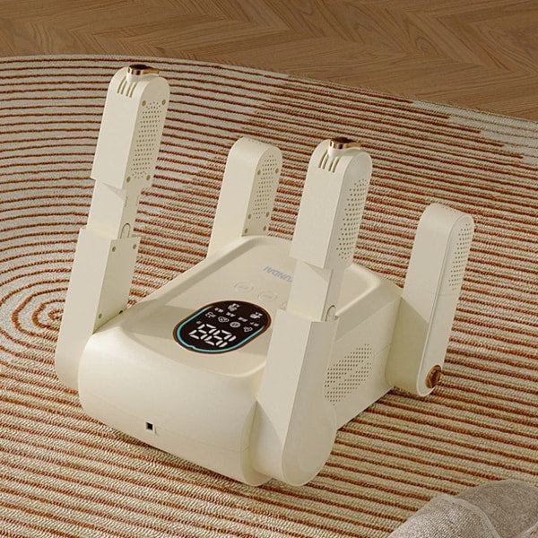 Portable shoe deodorizer and dryer for damp shoes and socks