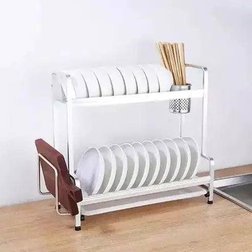 Metal Dish Drying Rack Dish Racks & Drain Boards Metal Double Layer Dish Drainer for Kitchen · Dondepiso