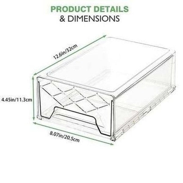 Refrigerator Drawer Organizer Bins with Pull-out Drawer