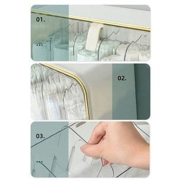 closet wall mounted underwear storage box bra socks organizer large capacity punch-free transparent closet storage box. type: household storage drawers.