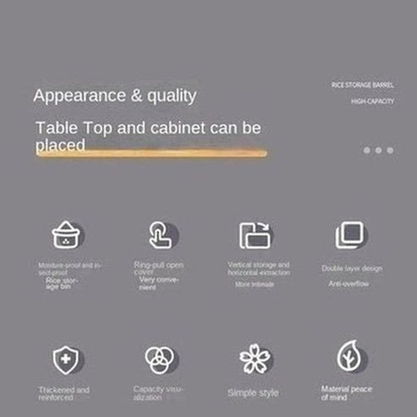 Large Food Storage Container Rice Barrels Sealed Cereal Dispenser Rice Tank Grain Box Kitchen Storage Container. Food Storage. Type: Food Storage Containers.