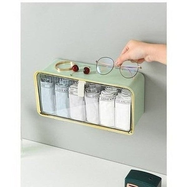 closet wall mounted underwear storage box bra socks organizer large capacity punch-free transparent closet storage box. type: household storage drawers.