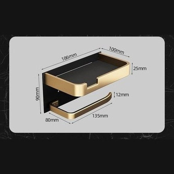 drill-free toilet paper holder with aluminum shelf. toilet tissue dispenser no drill toilet paper hanger bathroom accessories. type: toilet paper holders