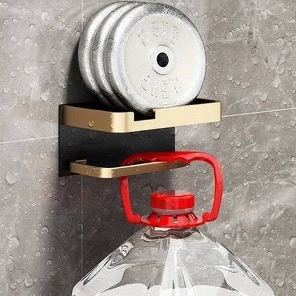 drill-free toilet paper holder with aluminum shelf. toilet tissue dispenser no drill toilet paper hanger bathroom accessories. type: toilet paper holders