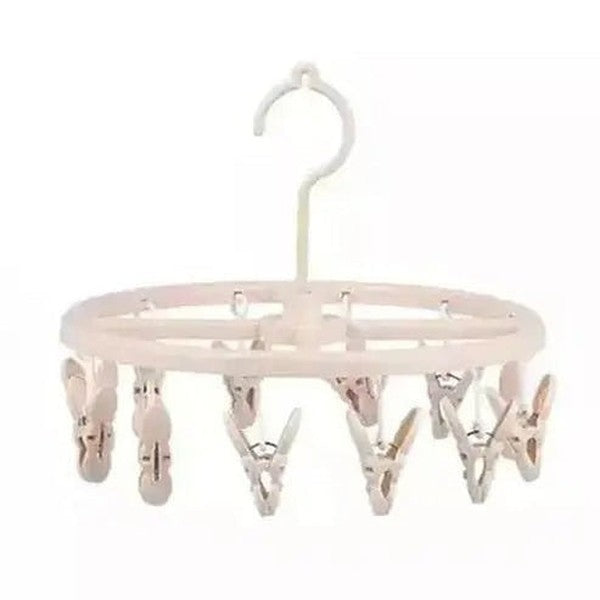 12 Clips Drying Rack Drying Racks & Hangers Apricot 12 Clips Rotating Underwear Drying Rack – Dondepiso