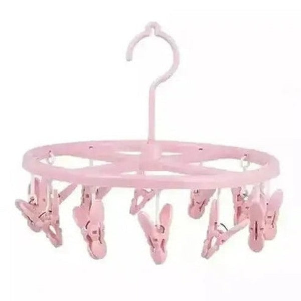 12 Clips Drying Rack Drying Racks & Hangers Pink 12 Clips Rotating Underwear Drying Rack – Dondepiso