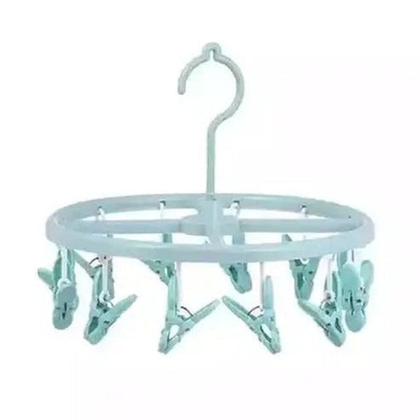 12 Clips Drying Rack Drying Racks & Hangers Blue 12 Clips Rotating Underwear Drying Rack – Dondepiso