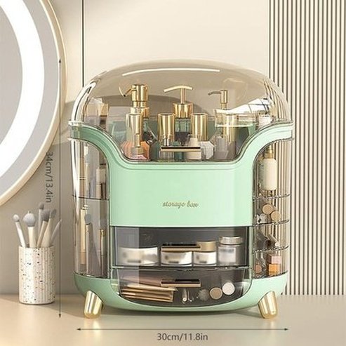 Large Capacity Cosmetic Storage Box Dustproof Makeup Organizer For Cotton Pads Swabs Bathroom Jewelry Organizer For Cosmetics. Type: Household Storage Containers.