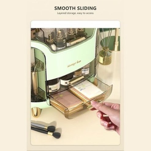 Large Capacity Cosmetic Storage Box Dustproof Makeup Organizer For Cotton Pads Swabs Bathroom Jewelry Organizer For Cosmetics. Type: Household Storage Containers.