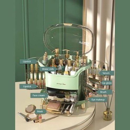 Large Capacity Cosmetic Storage Box Dustproof Makeup Organizer For Cotton Pads Swabs Bathroom Jewelry Organizer For Cosmetics. Type: Household Storage Containers.