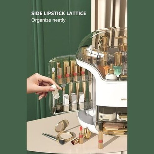 Large Capacity Cosmetic Storage Box Dustproof Makeup Organizer For Cotton Pads Swabs Bathroom Jewelry Organizer For Cosmetics. Type: Household Storage Containers.