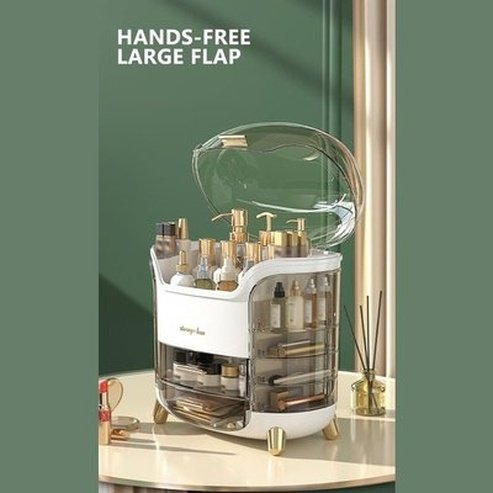 Large Capacity Cosmetic Storage Box Dustproof Makeup Organizer For Cotton Pads Swabs Bathroom Jewelry Organizer For Cosmetics. Type: Household Storage Containers.