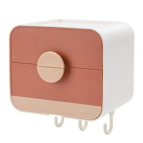 dustproof toilet paper holder soap dish sponge container adhesive no drilling with hooks and drain tray. bathroom accessories. type: toilet paper holders.