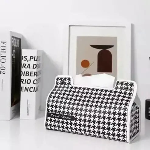 Leather Tissue Box Facial Tissue Holders Decor Leather Table Tissue Storage Box · Dondepiso
