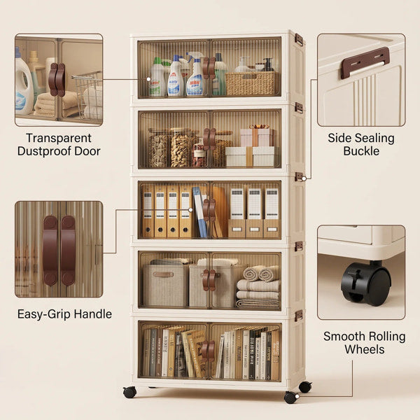 Mobile storage organizer with lockable caster wheels