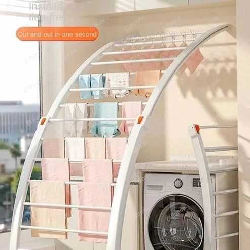 Folding Telescopic Floor-to-Ceiling Drying Rack