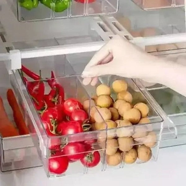 Hanging Sliding Fridge Drawers Food Storage Containers White Hanging Sliding Storage Drawers Fridge Shelves · Dondepiso