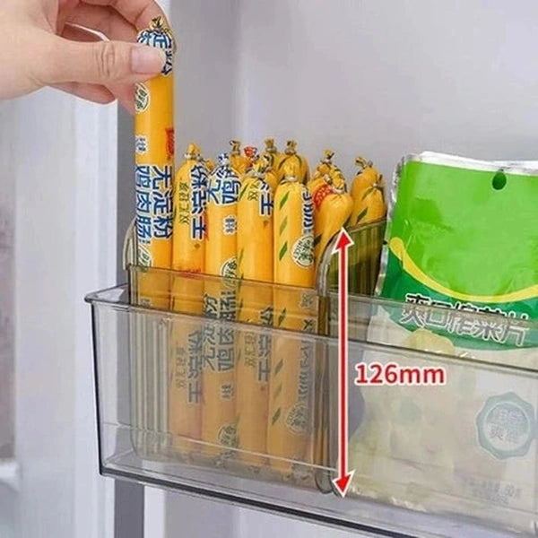Fridge Side Door Storage Drawer - Large Opening Plastic Food Organizer Box